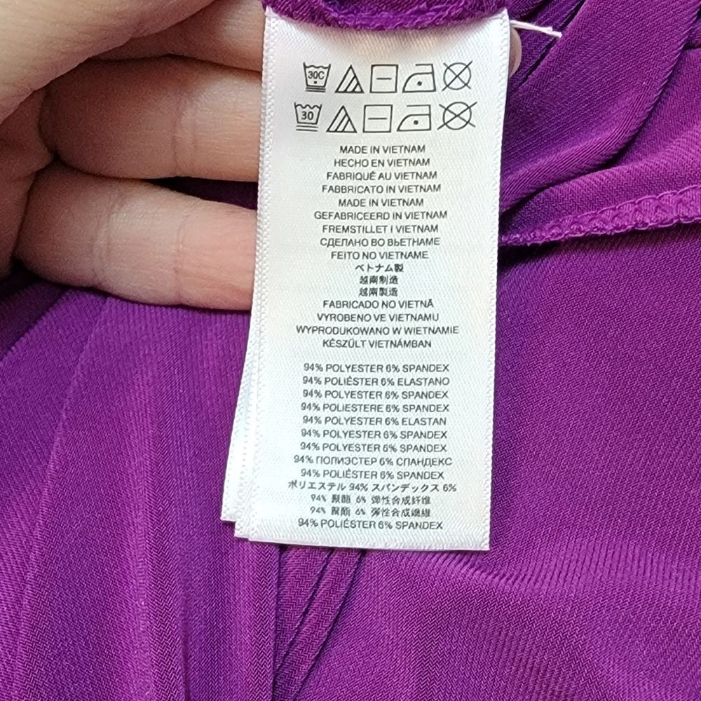 Michael Kors Pomegranate Purple V-Nec Asymmetrical Sleeveles Wrap Dress, XS - Picture 13 of 14